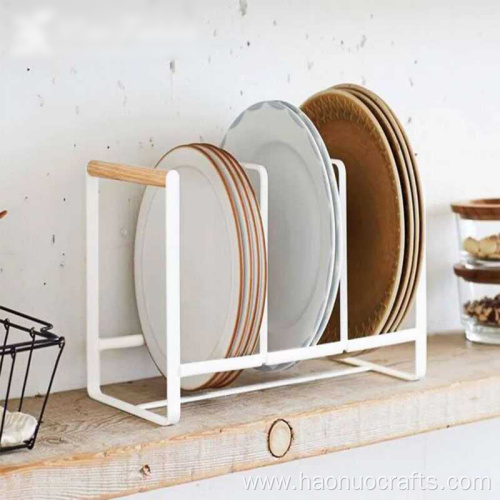 wooden handle Nordic plate rack kitchen dish bowl